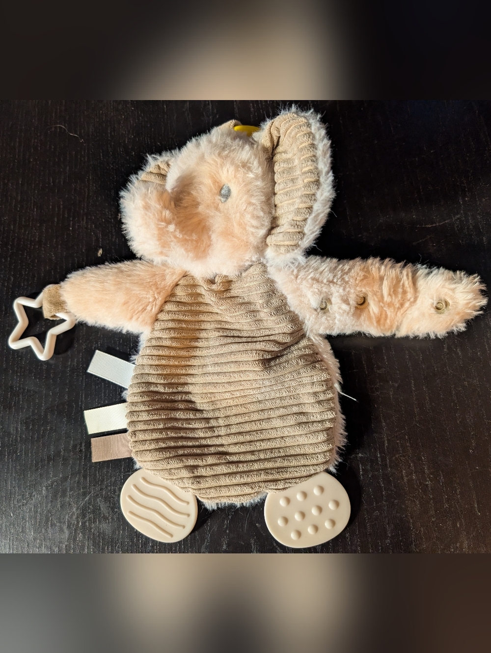 ✨5/$15✨Beige Fluffy Elephant Comfort Toy with Textured Corduroy Body